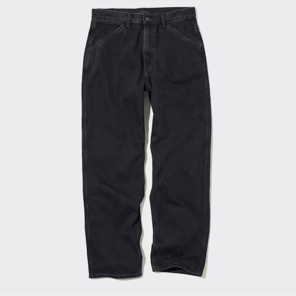 UNIQLO UNISEX CLASSIC BLACK JEANS CAPSULE WARDROBE CLOSET STAPLE PREP PREPPY EUC - Picture 2 of 12
